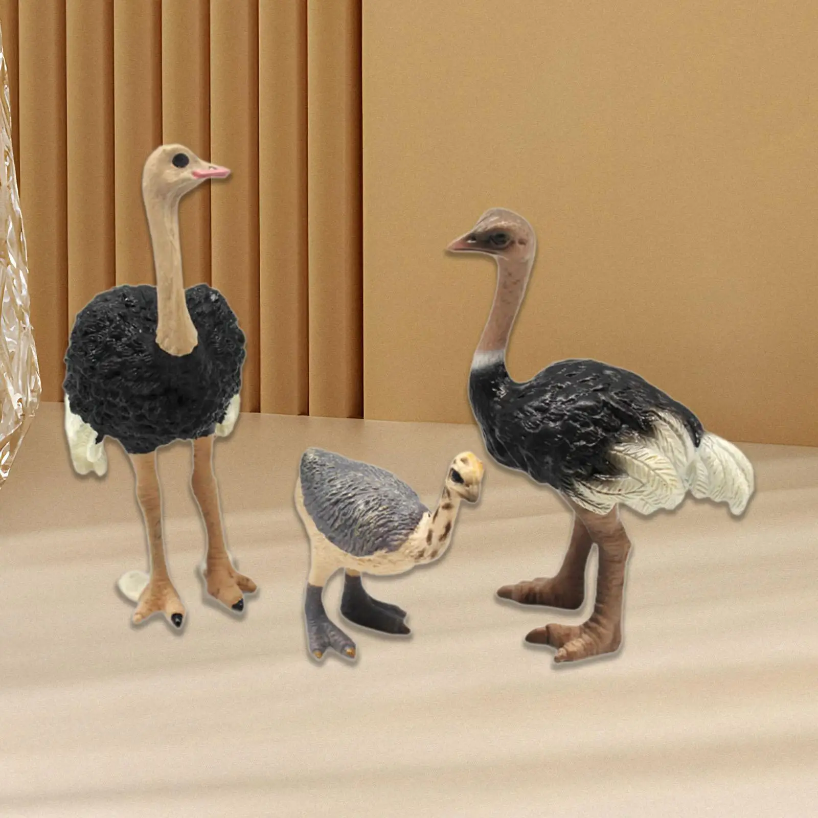 3 Pieces Bird Statues for Room Decoration, Wildlife Animal Models for Shelf