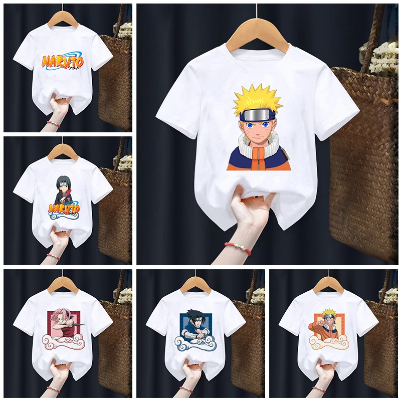

Anime Naruto Cartoons Children T-Shirt Kawaii T Shirt Bandai Children Casual Clothes Tee Shirt Kid Girl Boy Fashion Y2K Top