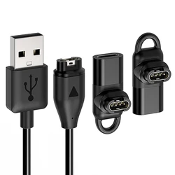 Universal Charger Cable with Extra Type C Adapter - 3.3ft USB Charging and Data Transfer Cord (Black)