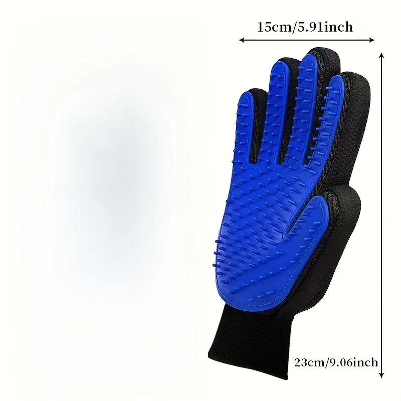 Pet Grooming & Deshedding Glove with Massage Brush