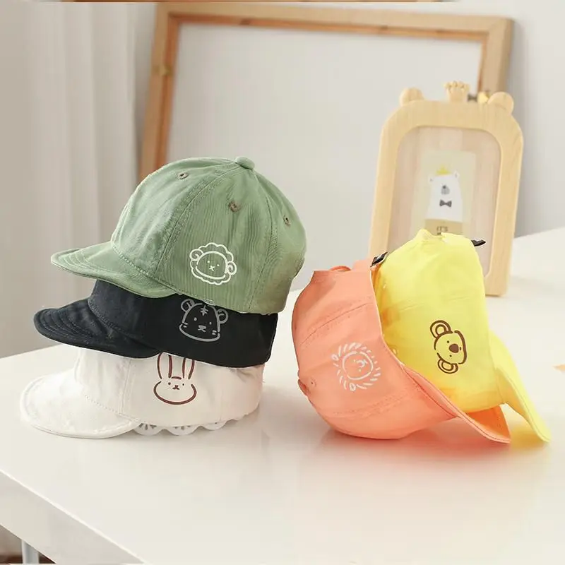 Baseball Cap Baby Hat Kids Caps Cartoon Animal Baby Baseball Cap Spring Summer Outdoor Kids Visor Cap Soft Brim Adjustable Infant Hat Baby Accessories 8-15M