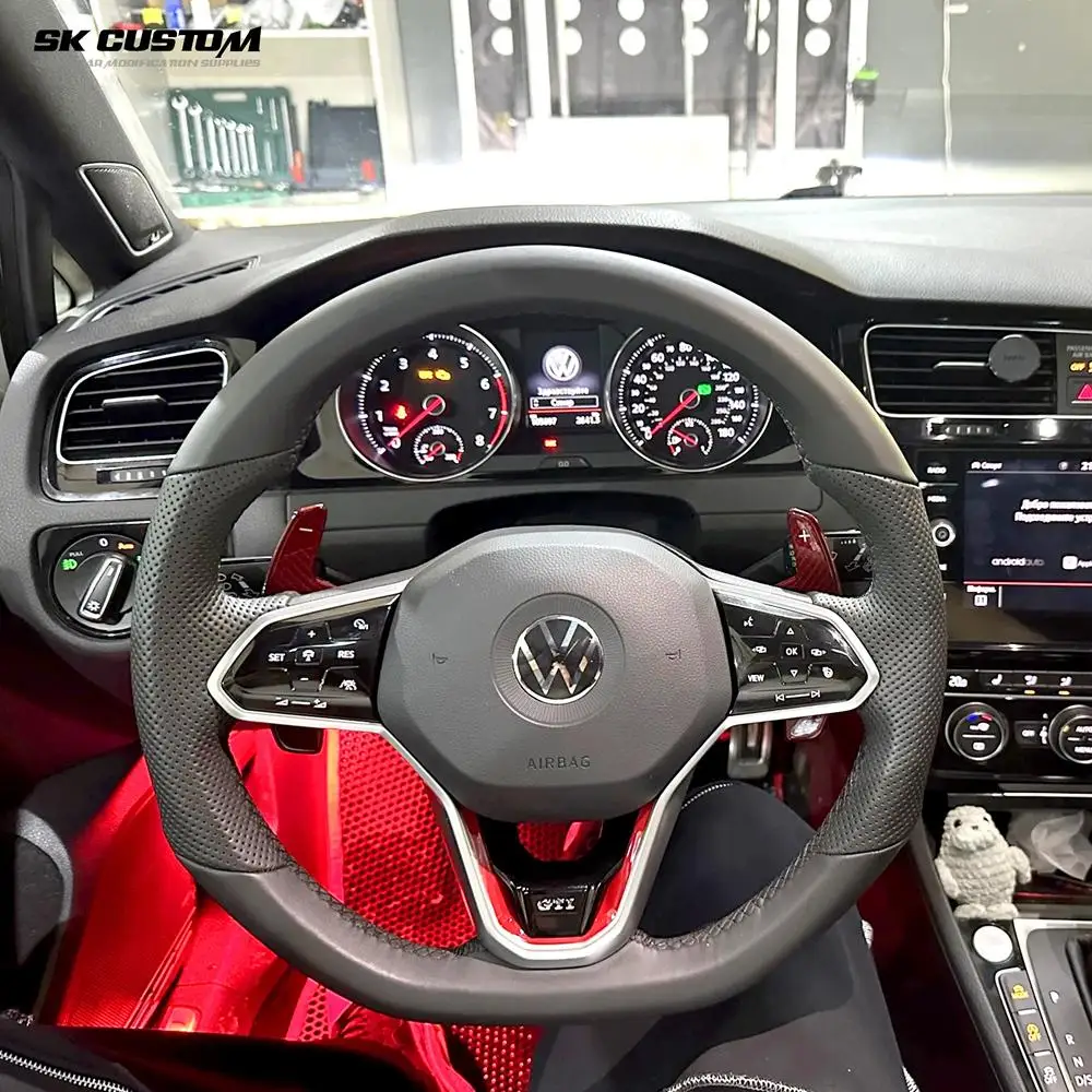 For Volkswagen Golf 8 Golf R MK8 Rline -24 Carbon Fiber Steering Wheel Replacement Shift Paddles