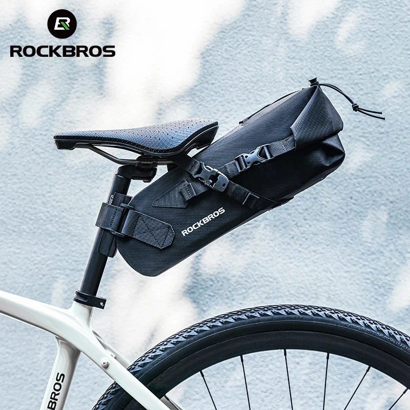 ROCKBROSBicycleSaddleBagWaterproofExpandable3LLargeCapacityStorageBikeSeatRearBag