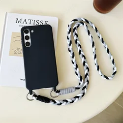 Universal Crossbody Lanyard Phone Case Cover for Samsung A55 (Black)