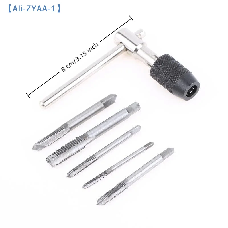 【ZYAA-1】3-6mm T형 탭 렌치 5개 핸드 탭 M3-M8 태핑 스크루드라이버 렌치 나사 태핑 수공구 세트