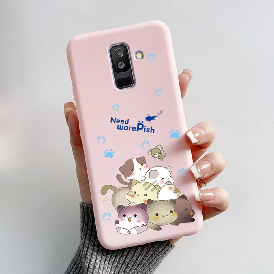Cute Bear Cartoon Silicone Case - Soft Bumper Cover for Samsung Galaxy A6 Plus 2018