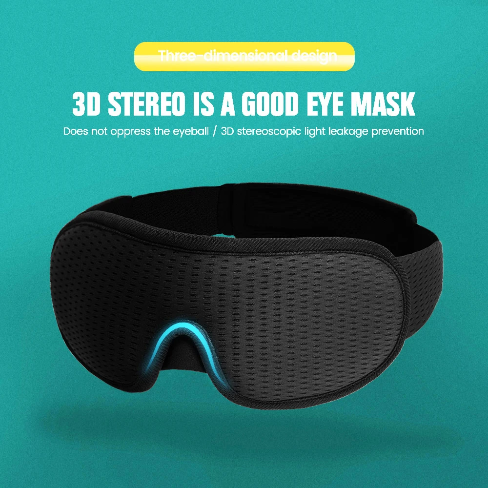 3d Sleep Mask Blocking Light Sleeping Eye Mask Travel Sleep Rest Relax Blindfold Sleeping Aid