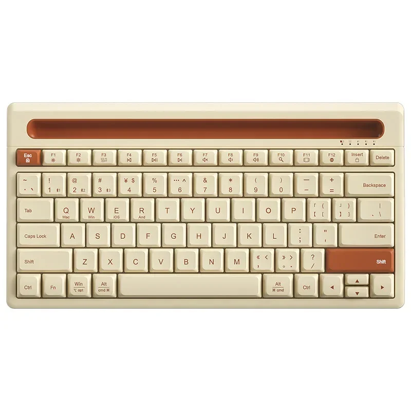 Teclado Silencioso sem Fio Bluetooth Mini Teclado Mudo para Notebook Ipad Laptop Desktop Tablet Computador 87 Chaves Modos - Imagem 2