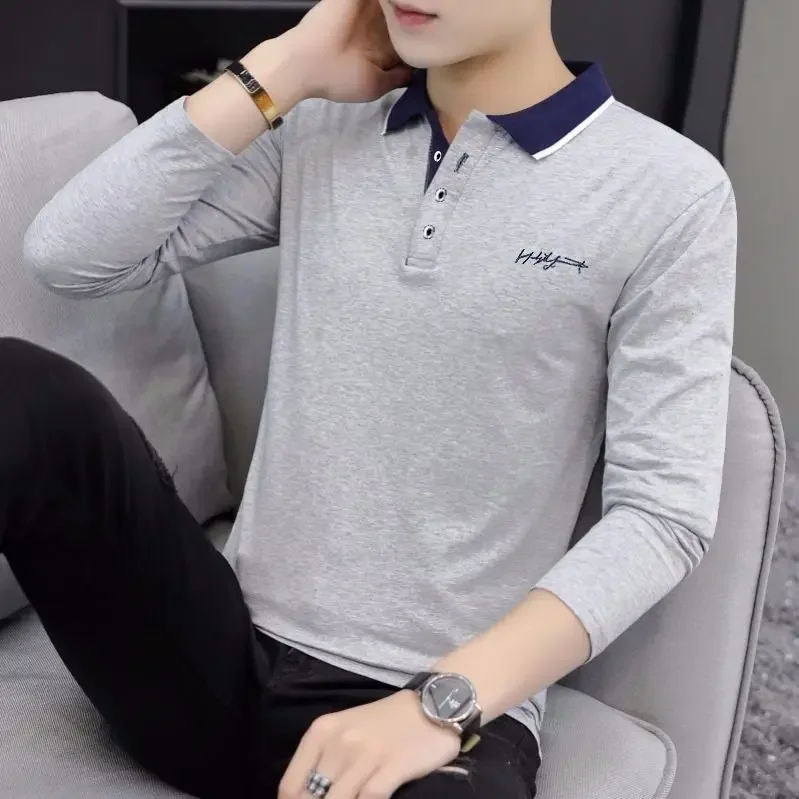 thumbnail image 1 of Camiseta tipo polo con cuello para hombre, ropa para hombre, 100 % algodón, cuello de calidad, poliéster, camiseta de moda Harajuku normal, camiseta FA, 1 of 5