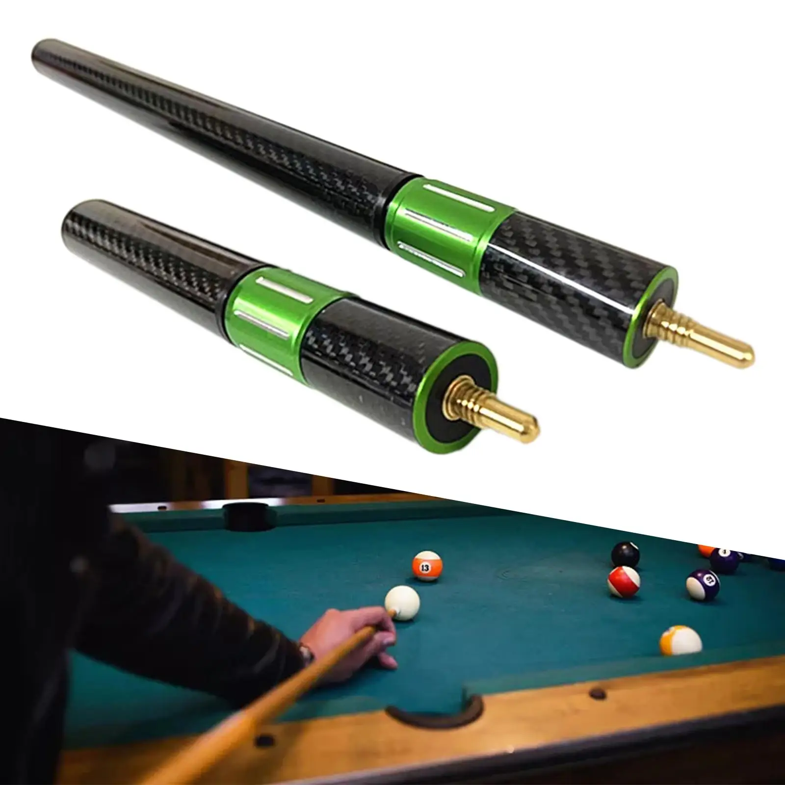 Pool Cue Extension Billiard Cue Extension Carbon Fiber Portable Snooker