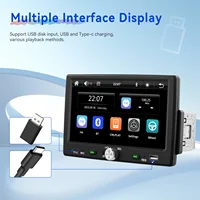 Podofo 1 Din 7'' Écran tactile CarPlay Autoradio Multimédia Lecteur MP5 Android Auto Systèmes intelligents pour voiture Mirror Link BT EQ FM Radio Stéréo 7