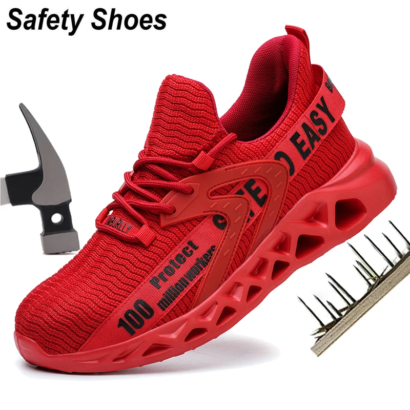 Men Work Safety Shoes Anti-puncture Working Sneakers Male Indestructible Work Shoes Men Boots Lightweight Men Shoes Safety Boots