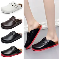 Cork Shoes 2023 New Camel Classic Closed Toe Mule Slippers PU Leather Fashion Sandals Man Women Unisex 35-46 2