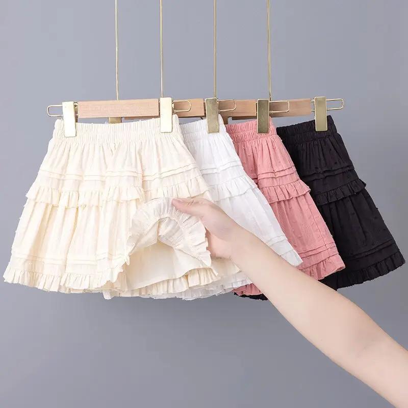 2-13Years Toddler Kids Platted Skirts for Girls Elastic Waist tutu Skirt Children Summer Shorts Skirt 4 5 6 7 8 9 10 11 12