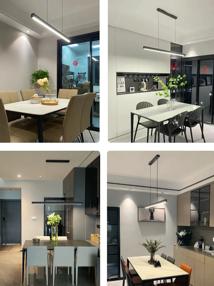 Dining room chandelier Dining table lighting kitchen bar light LED linear lamp restaurant pendant lights modern brief droplight 4