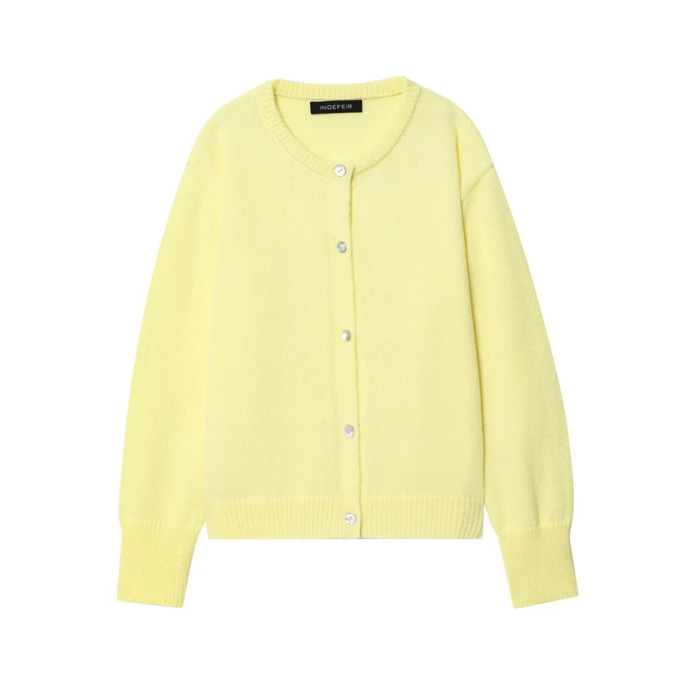 Autumn Women's Clothing Solid Loose Knitted Cardigan Woman Elegant Long Sleeves O-Neck Single-Breasted Design Sweater Tops