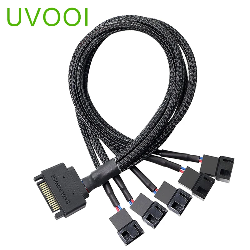 

Fan Extension Power Splitter Cable Connector 12V 15Pin SATA to 3 Pin 4 Pin Power Adapter for HUB Case Cooler Y Cord