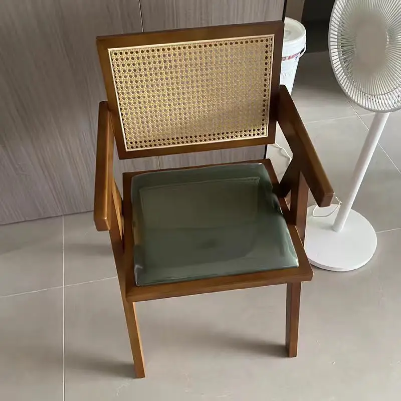 Nordic Solid Wood Rattan Dining Seat Home Balcony Relaxation Garden Chair Natural True Netizen Hostel Chandigarh Outdoor Chair