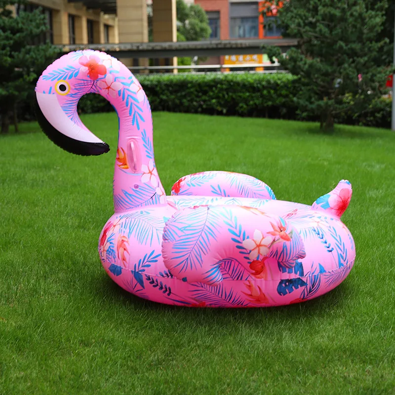 Summer Adult Tropical Rainforest Flamingo Water Inflatable Mount Inflatable Floating Row Swimming Ring Floating Bed