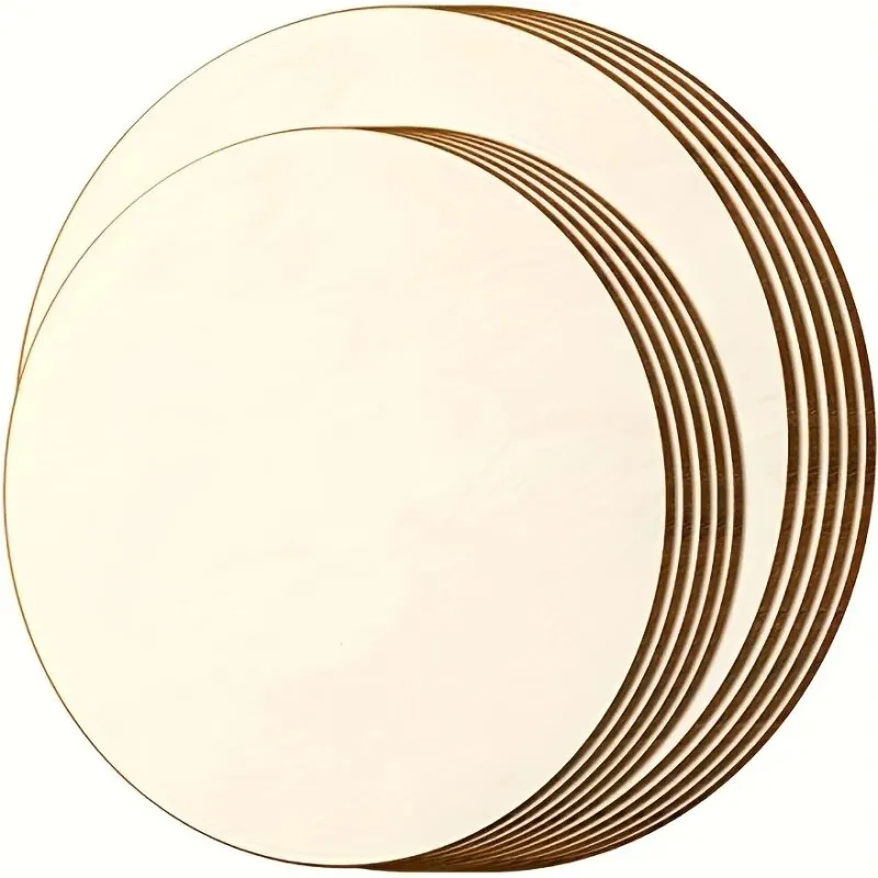 Wood Slices 5pcs 6 Inch/ 8 Inch Wooden Circles Round For Crafts Christmas Blank Slices Discs For DIY Hanging Ornaments Painting