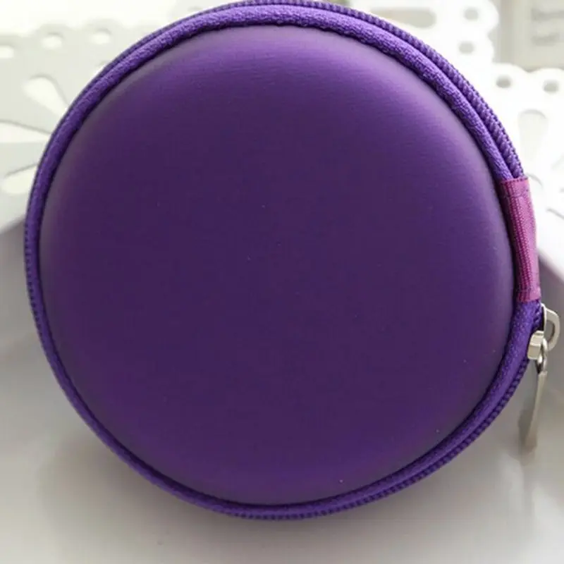 Mini Round Coin Holder Case Earphone Bag Coin Purses Women Girls Fashion  Earphone Protective Storage Zipper Wallet For Kids