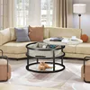Round Lift Coffee Tables for Living Room with Hidden Storage Compartment, Modern Coffee Table with Storage for Home Office 3