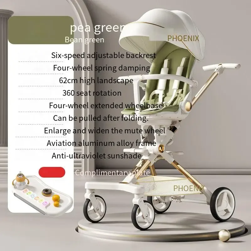 

Stroller Newborn Two-way Seat High Landscape Lightweight Folding Travel Stroller Four Wheels Shock Absorption Baby Stroller