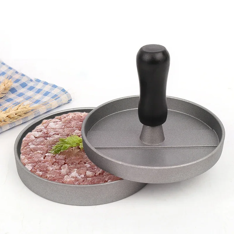 Round Hamburger Mold Aluminum Alloy Hamburger Meat Beef BBQ Burger Meat Press Kitchen Food Mold burger press hamburger press