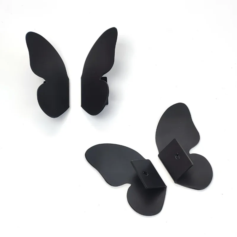 1 Pair  Brushed Finish Drawer Cabinet Handles with Symmetrical Design Storage & Jewelry Boxes, Includes Screws