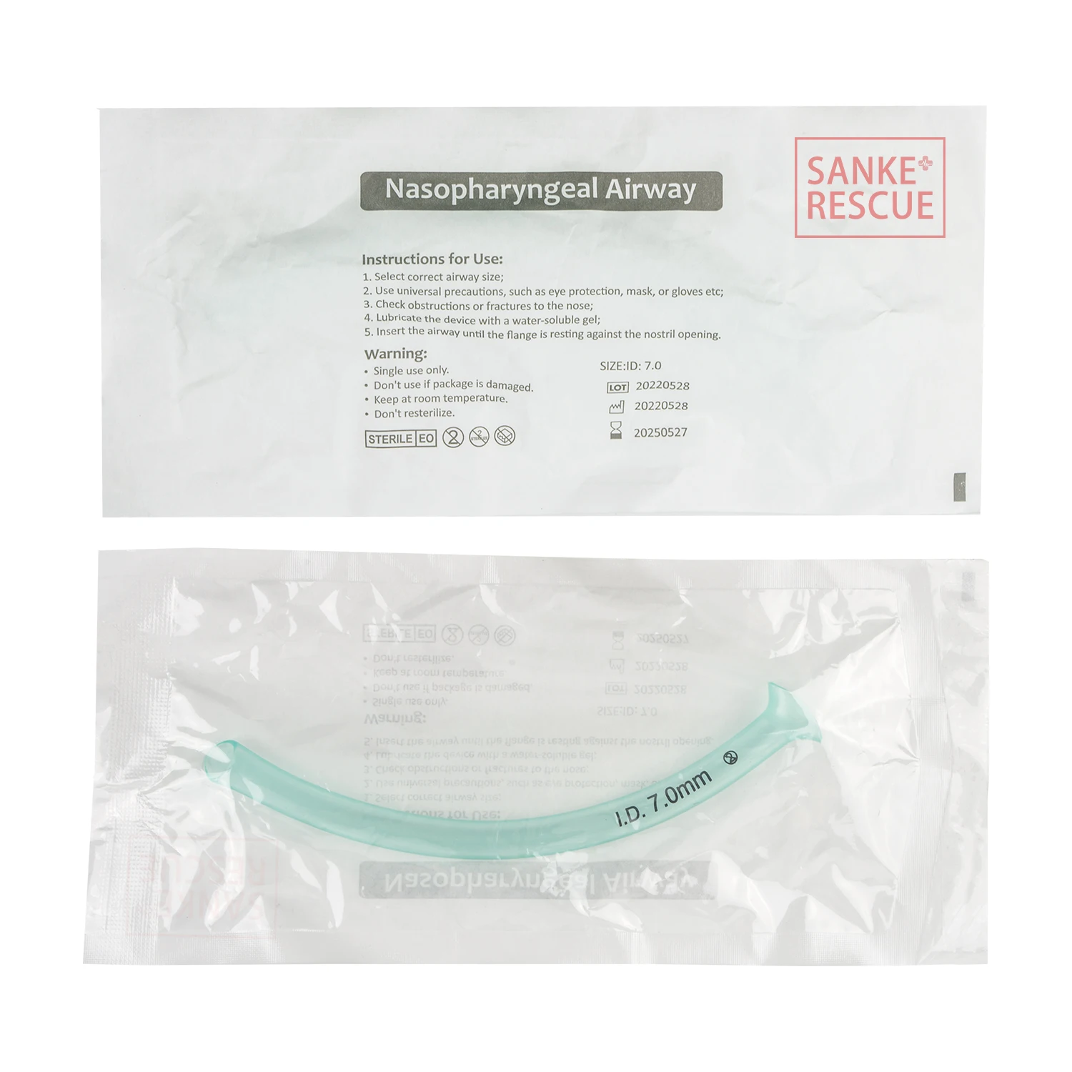 28Fr Sanke Nasopharyngeal Airways Nasal Airway Management Soft PVC Latex Free First aid Rescue Emergency Nasal Pharyngeal
