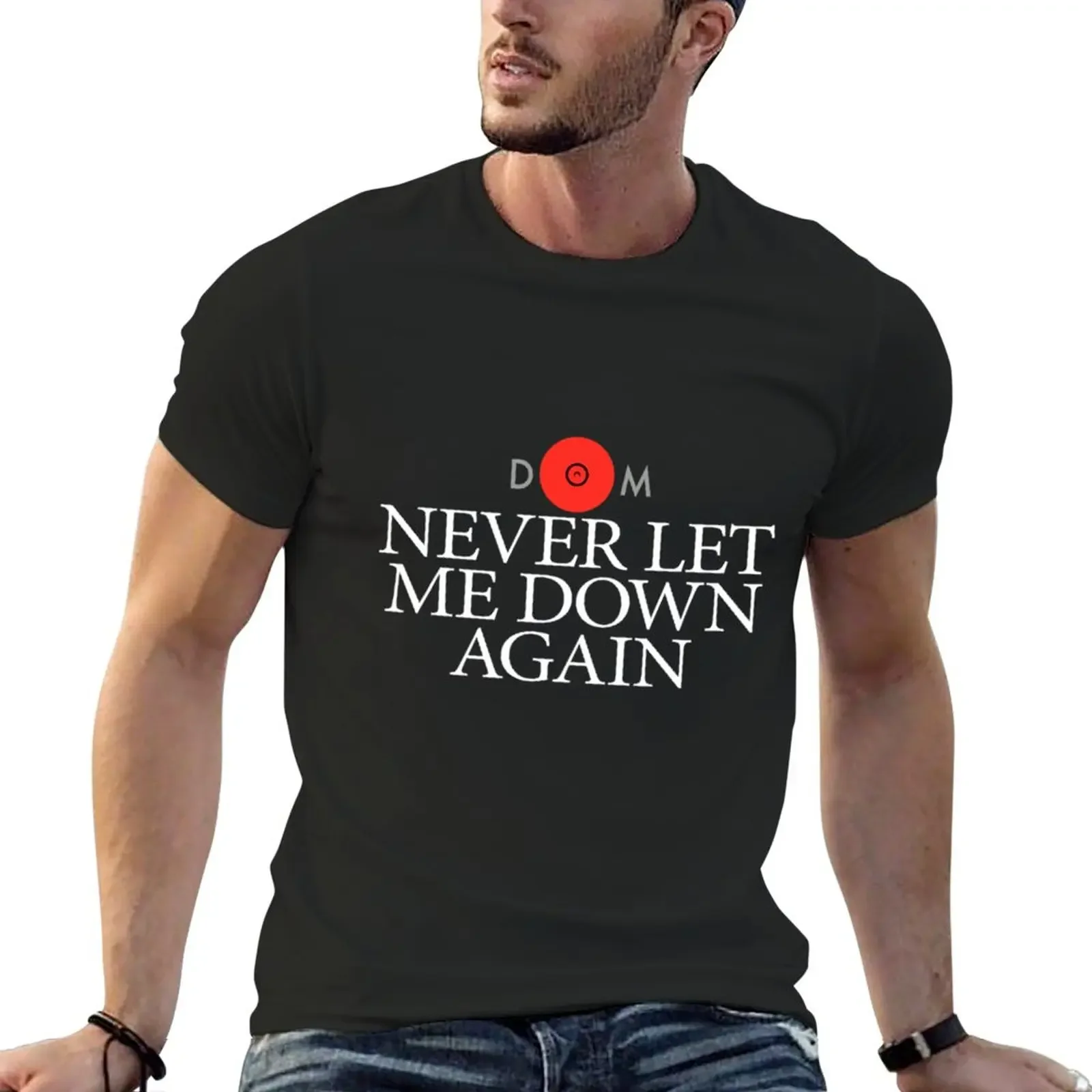 

Never Let Me Down Again DM White logo T-Shirt customs for a boy mens graphic t-shirts hip hop