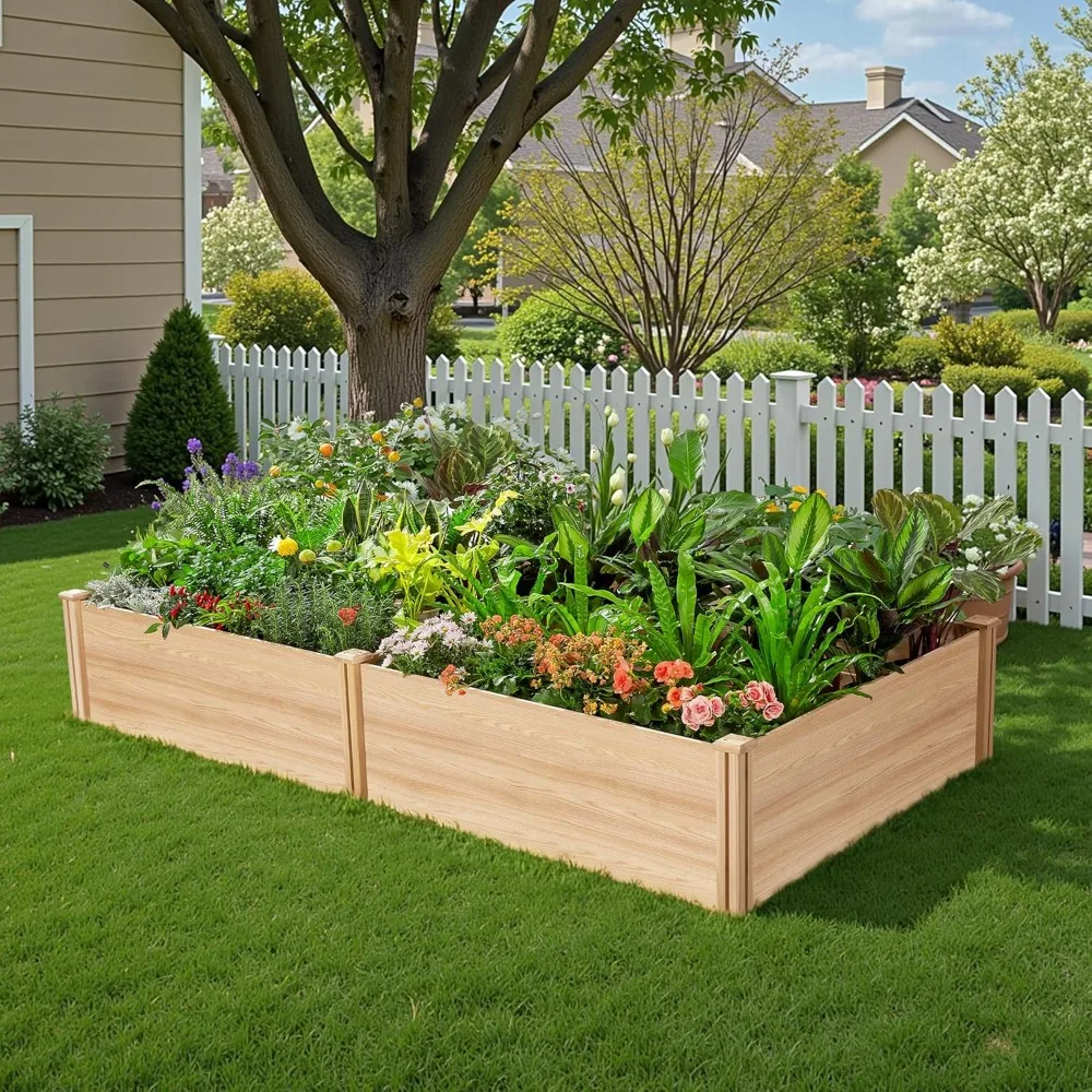 8x4 Ft Wood Raised Garden Bed 1