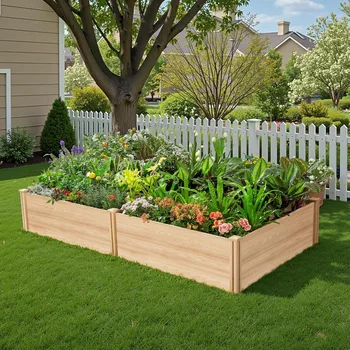 8x4 Ft Wood Raised Garden Bed 1