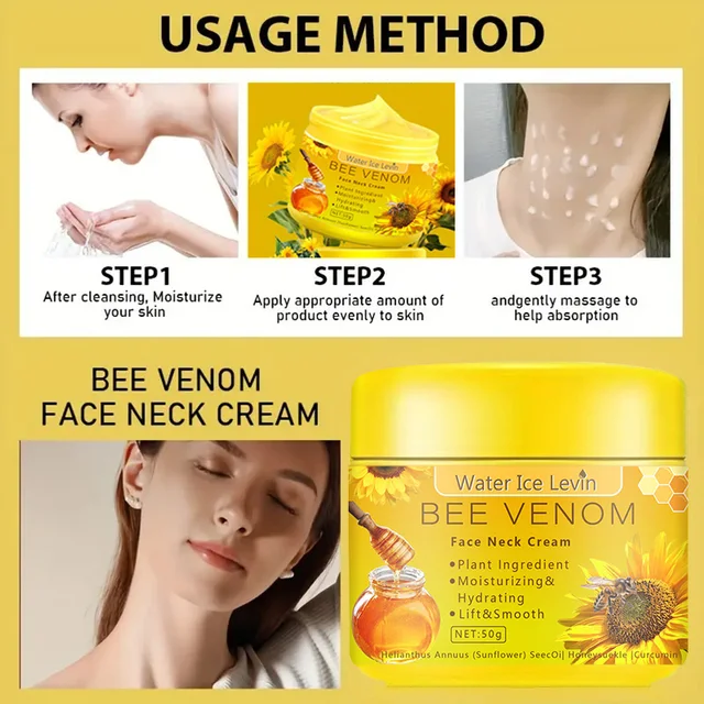 Bee Venom Neck Cream Moisturizing, Improving Sagging 6