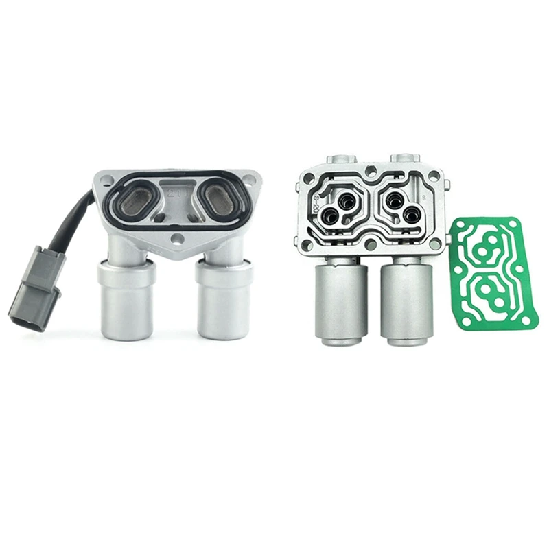 2 Set Transmission Dual Linear Solenoid Valve Silver & Black Silver
