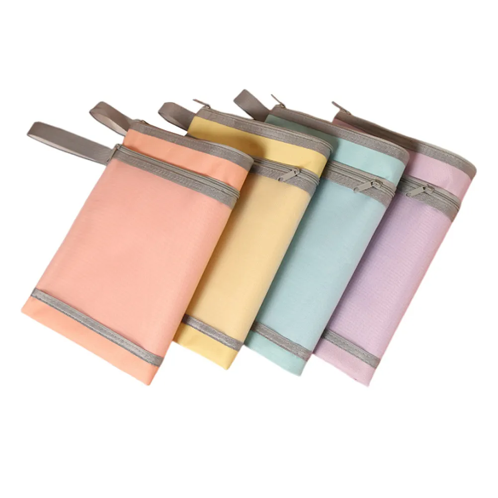 4Pcs 대용량 A4 문서 파일 가방 사무실 학교 가정용 지퍼 파우치 주최자 가시적인 옥스포드 천 거즈 보관함