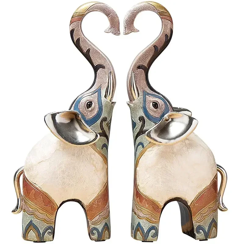 india style decorative elephant statue office desktop Decorative statues  Home Decoration elephant figurine decor retro figures