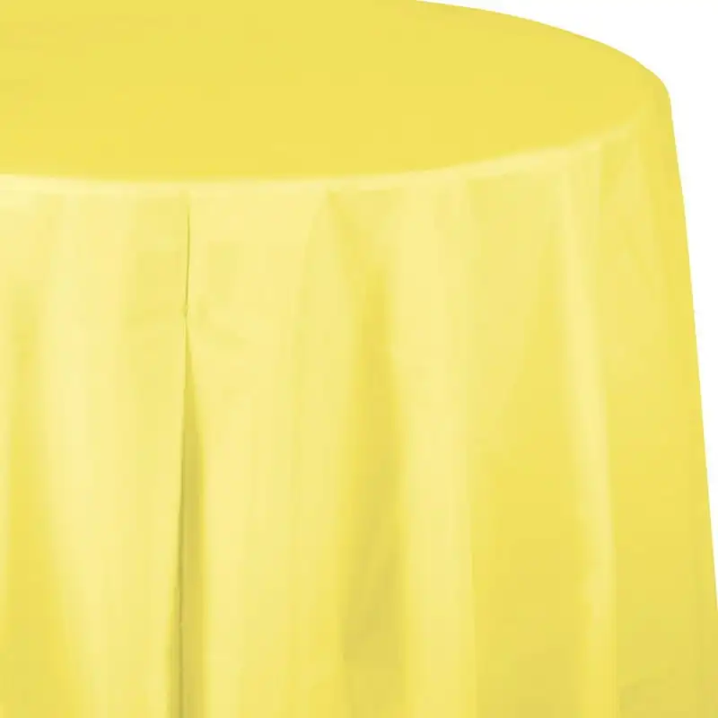 

Yellow Round Plastic Tablecloths, 3 Count Alter cloth Mermaid tablecloth Table decoration items Desk cloth Table cover cloth Lem