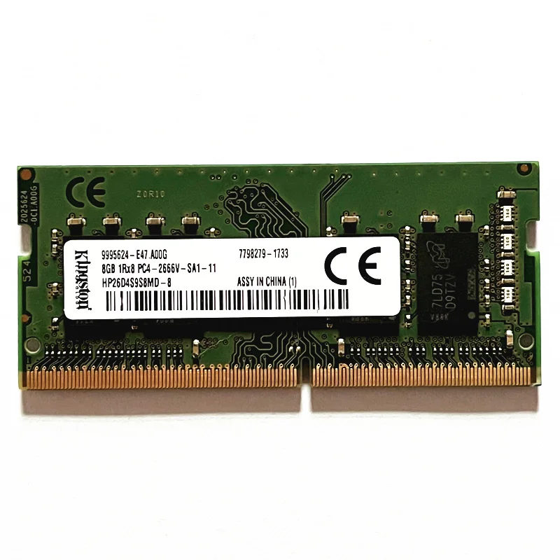 Kingston DDR4 RAMs SODIMM 8GB 2666MHz Laptop Memory 8GB 1Rx8 PC4