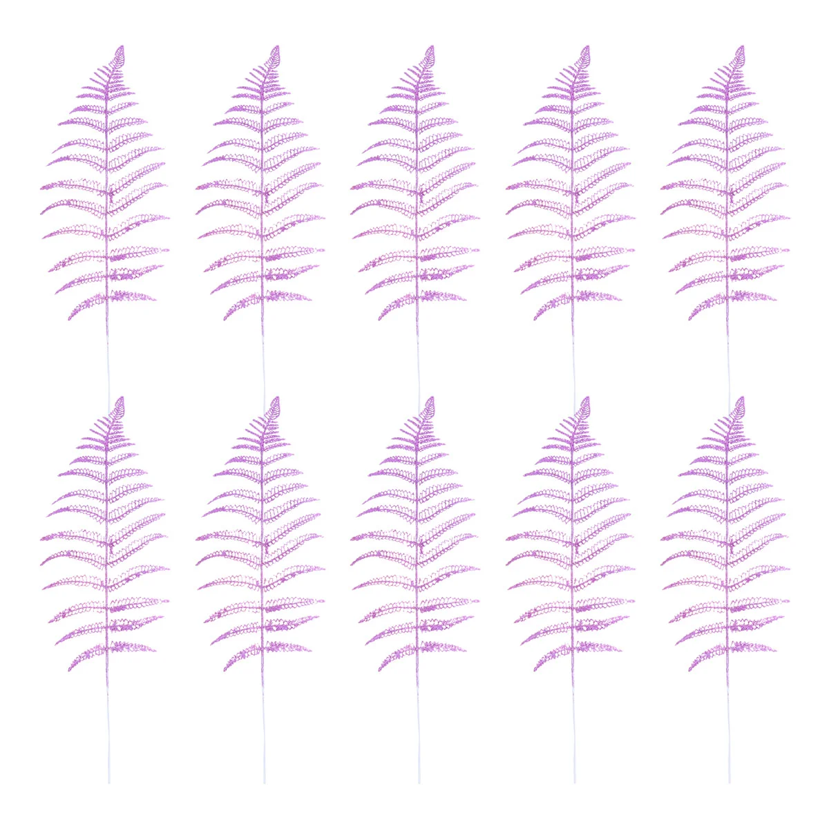 

10pcs Artificial Plants Decorative Glitter Hollow Leaf 10Pcs Artificial Fern Plant Stem Leaves Red Christmas Spray Holiday Party