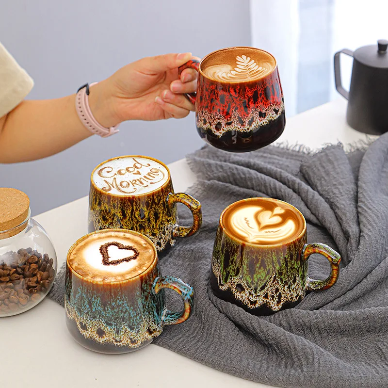 

Kiln ceramic mug coffee mug creative large capacity water mug couple coffee mug gift DIY
