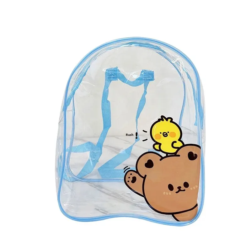 Waterproof PVC Swimming Bag Beach Trip Backpack Children Cartoon Bookbag Snacks Travel Lightweight Durable Shoulder Bag