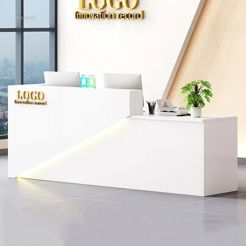 Modern Commercial Reception Desk Office Furniture Front Desks Small Shop Beauty Salon Counter Simple Bar Table Cashier u