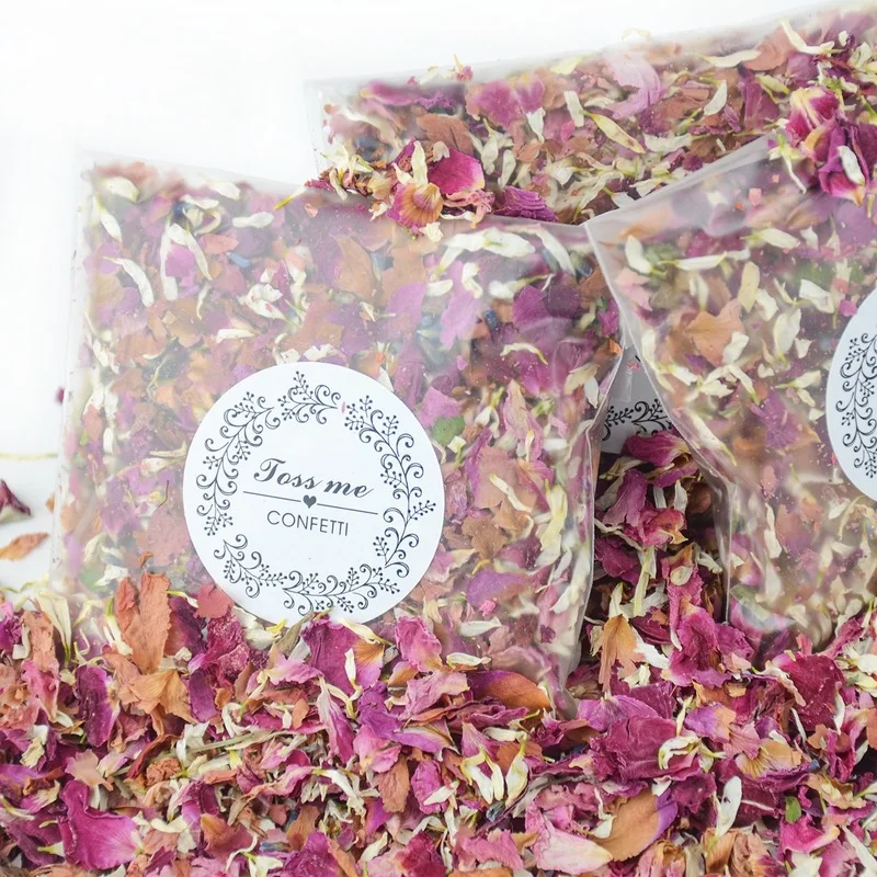 Natural Wedding Confetti Dried Flowers Rose Petals Floral Bridal Shower Birthday Party Wedding