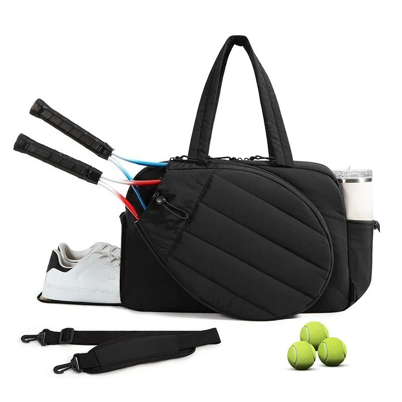 Tennis Racket Bag Large Capacity Adjustable Shoe Bag Multiple Storage Areas, Solid Color Handheld Tennis Sports Fitness Bag