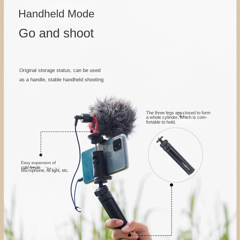 OllyMurs Mobile Phone Holder Desktop Tripod Lazy Mobile Phone Holder Micro Single Live Broadcast Photo Portable Selfie Holder 