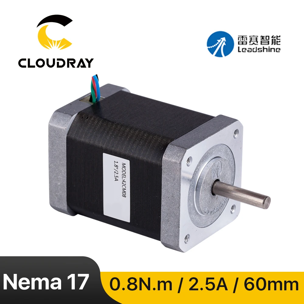 Stepper Motor Leadshine Nema 17 Stepper Motor (42CM08) 60mm 0.8N.m 2.5A 4-lead For 3D printer CNC Engraving Milling Machine