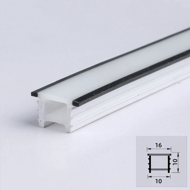 Tubo de cuerda de neón negro empotrado, difusor de canal Led de silicona  impermeable, tira Flexible