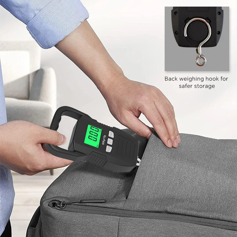 Portable Digital Weight Scale 60kg 10g Electronic Luggage Hanging Scale Battery/USB Charging LCD Fishing Weighing Balance portable scale digital scale luggage scale luggage weight scale hanging scale