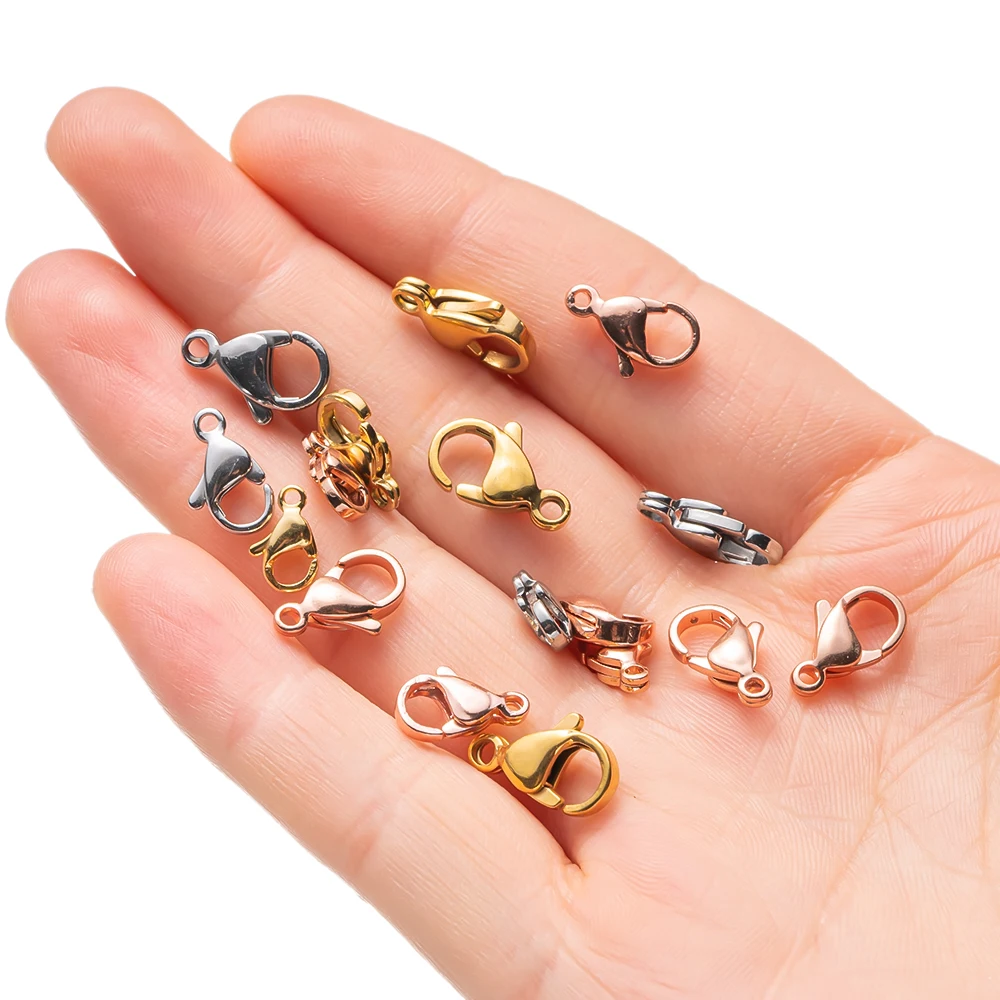 20 stücke 304 Edelstahl Karabiner Umklammert Für Armband Halskette Kette Diy Schmuck, Die Entdeckungen Zubehör 9-15mm – Detail 6